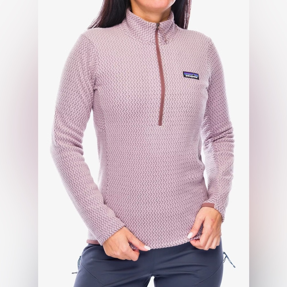 Patagonia R1 Air Zip Neck Pullover Women's Size L Stormy Mauve